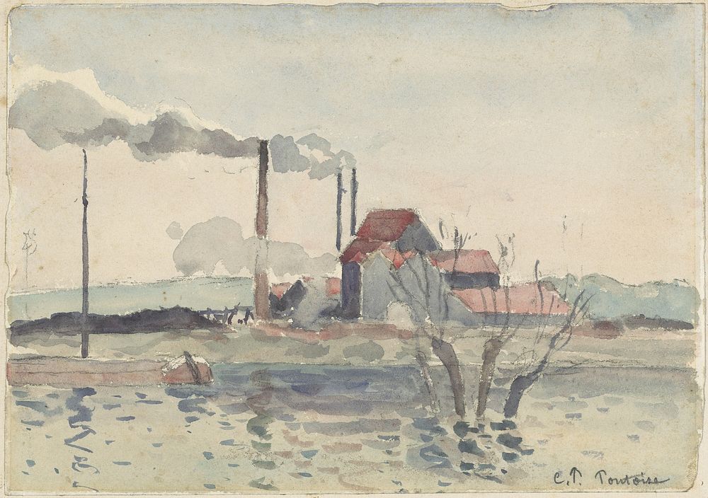 Factory on the Oise at Pontoise (1873) by Camille Pissarro.  