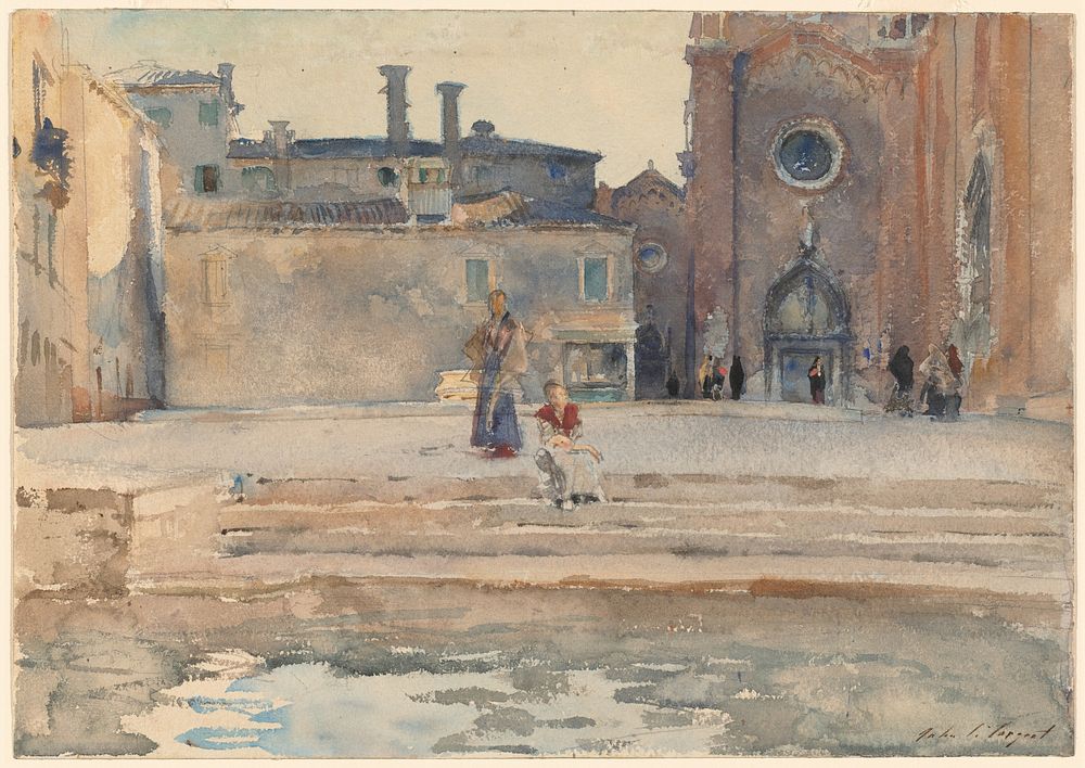 Campo dei Frari, Venice (ca. 1880) by  John Singer Sargent.  