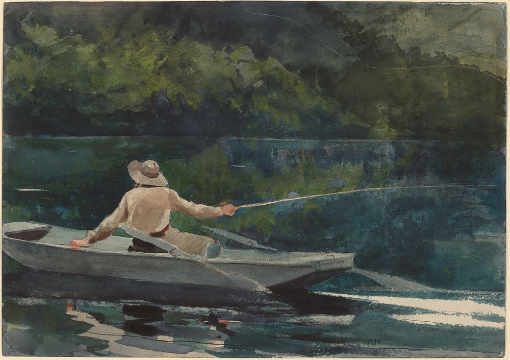 Casting, Number Two (1894) by Winslow Homer.  