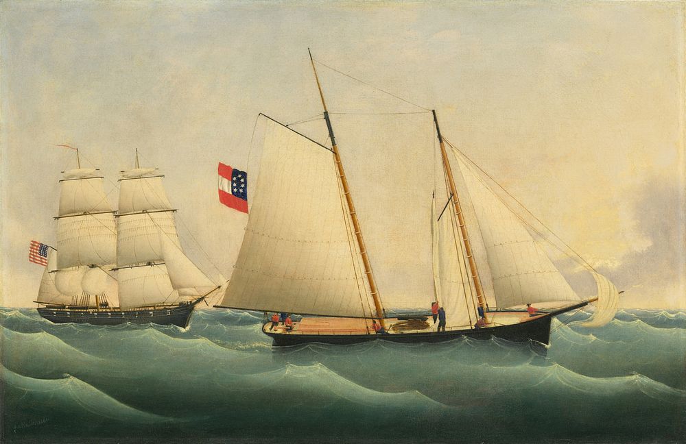 Capture of the "Savannah" by the "U.S.S. Perry" (1861) by Fritz Müller.  