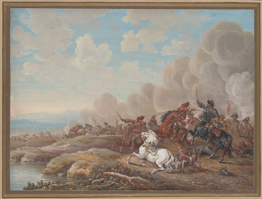 Cavalry Battle by a River (2nd half of the 18th century) by Louis&ndash;Nicolas van Blarenberghe.  