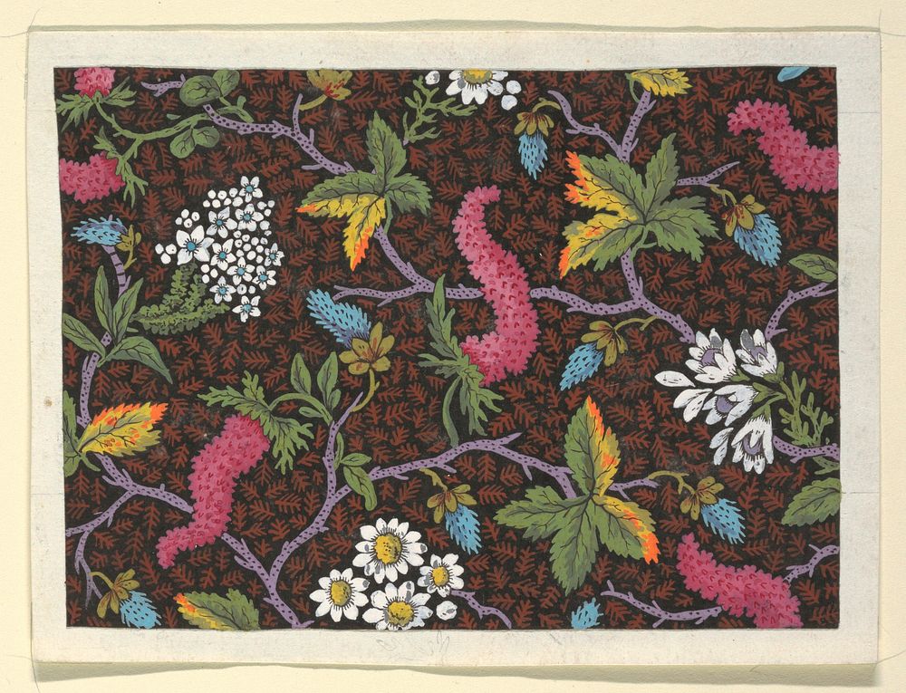 Floral design for printed textiles (1800–1818) by Louis-Albert DuBois.  