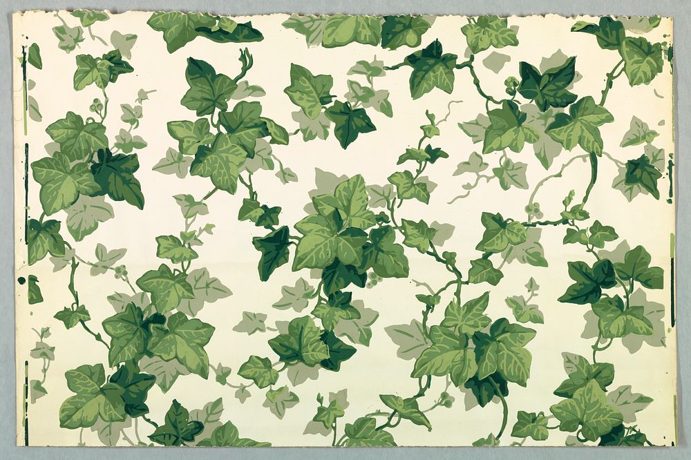 Twisting ivy leaves (1840s) pattern in high resolution.  