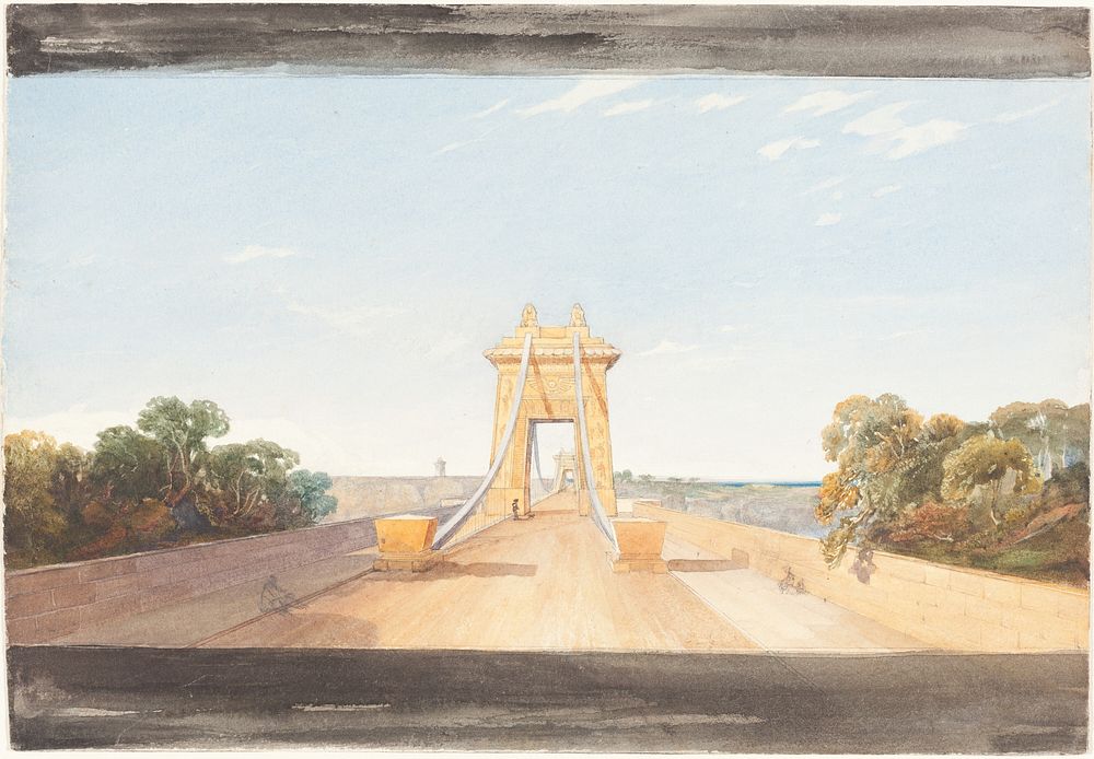 Clifton Suspension Bridge near Bristol (ca. 1832) by James Bulwer.  