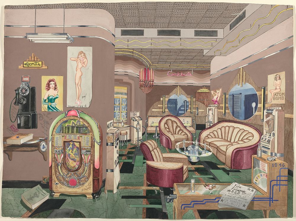Cocktail Lounge (1946, 1935&ndash;1942) by Perkins Harnly.  