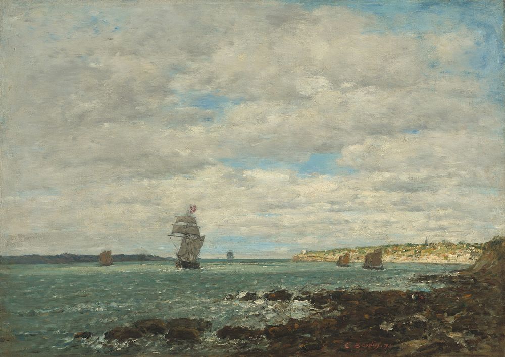 Coast of Brittany (1870) by Eug&egrave;ne Boudi.  
