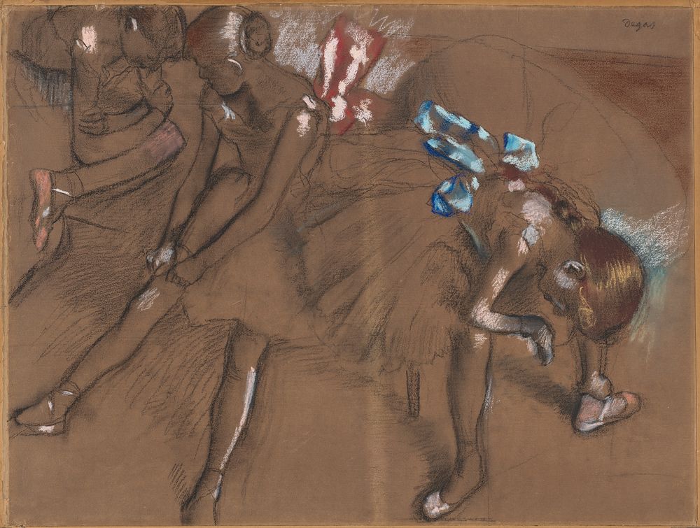 Three Dancers Resting (1880) by Edgar Degas. 