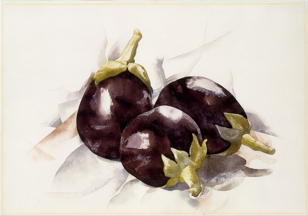 Eggplants (1927) painting in high resolution by Charles Demuth.  