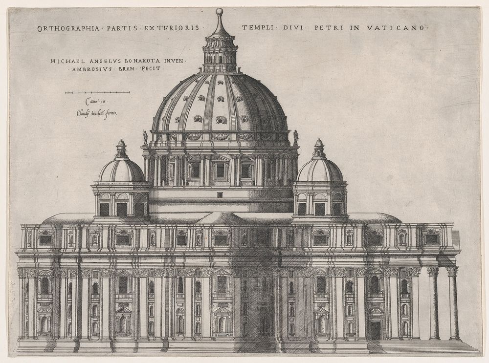 Speculum Romanae Magnificentiae: St. Peter's. Original public domain image from The MET Museum, Antonio Lafréry