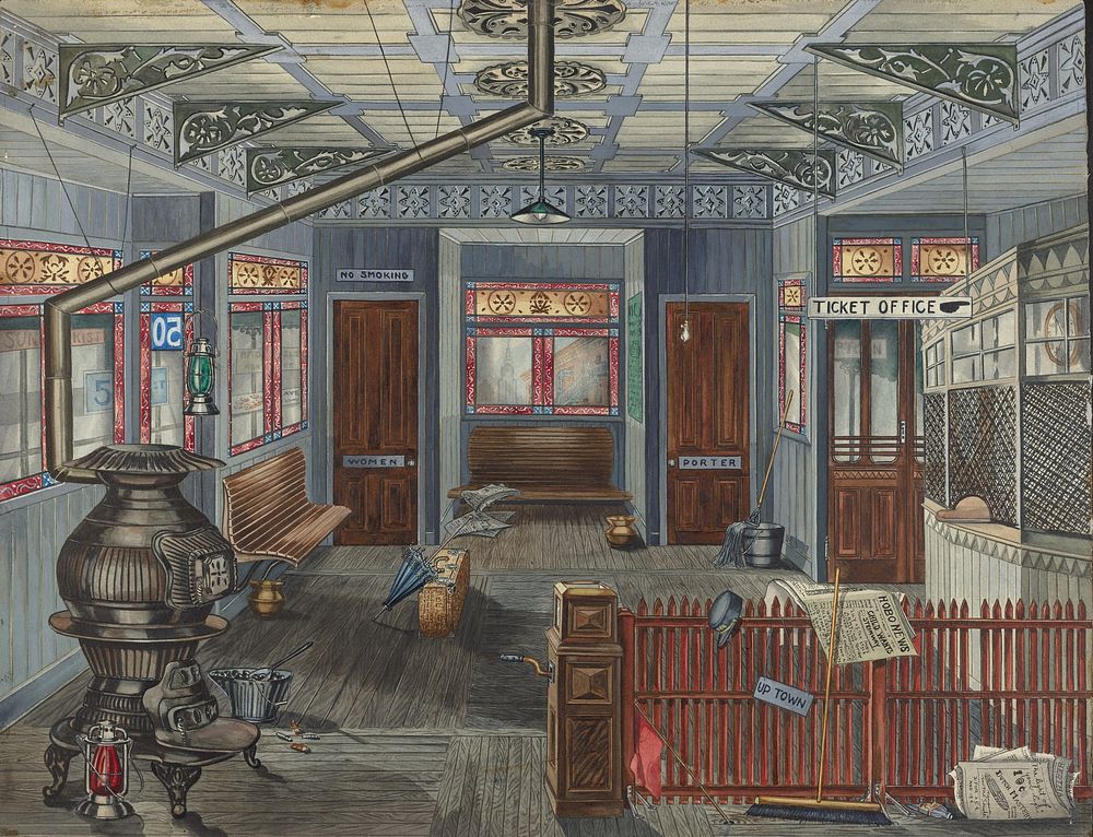 El Station Interior (1935&ndash;1942) by Perkins Harnly.  