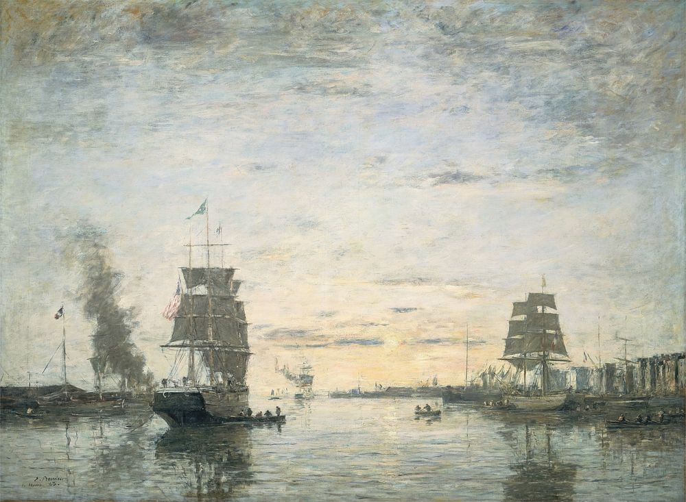 Entrance to the Harbor, Le Havre (1883) by Eugène Boudin.  