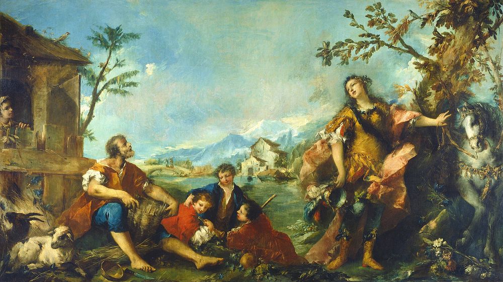 Erminia and the Shepherds (1750–1755) by Gian Antonio Guardi & Francesco Guardi.  