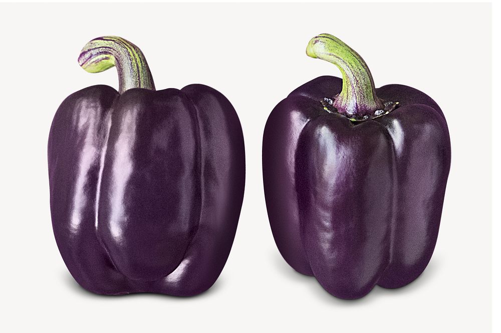 Purple bell peppers collage element psd