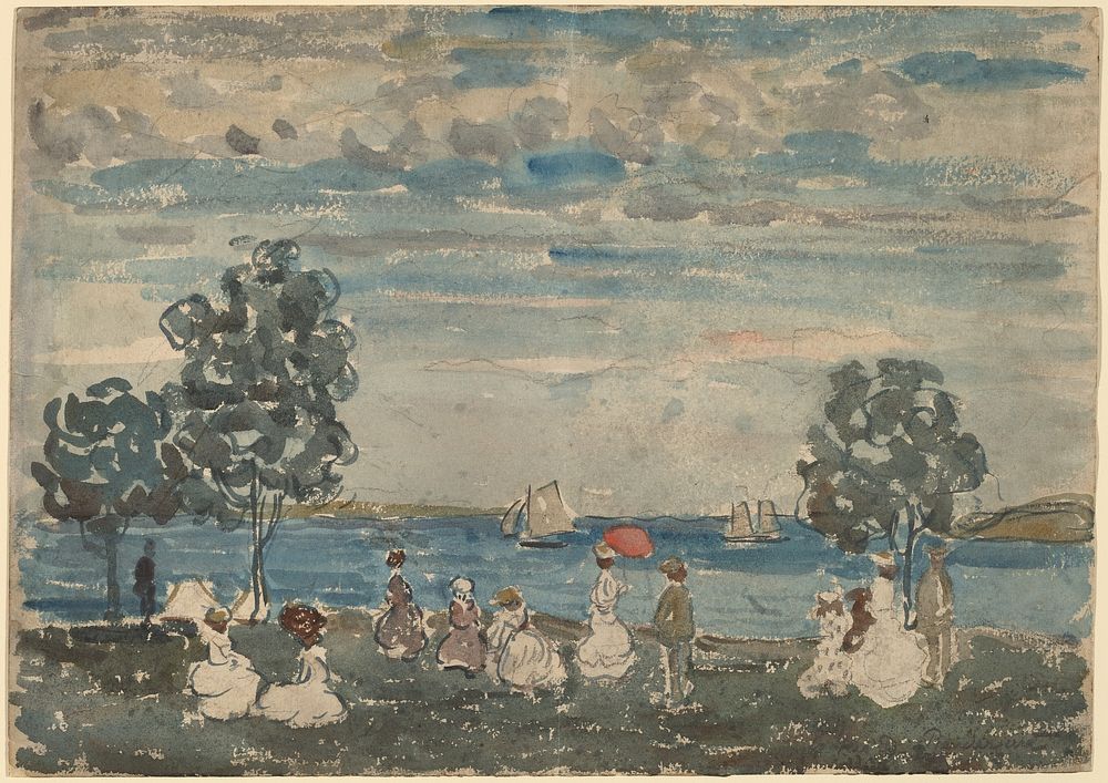 Figures on a Beach (1910–1915) by Maurice Prendergast.  