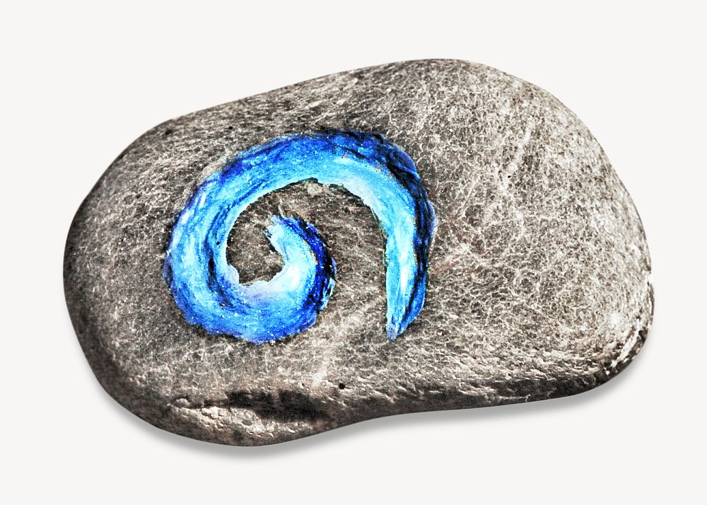 Painted stone collage element psd