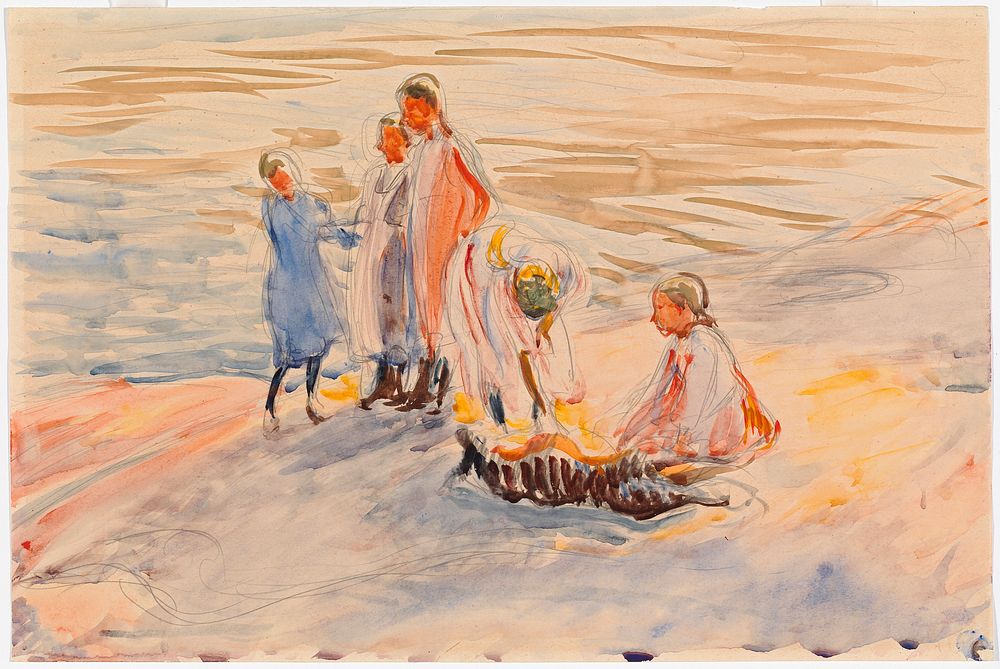 Girls on the shore, 1910 by Magnus Enckell