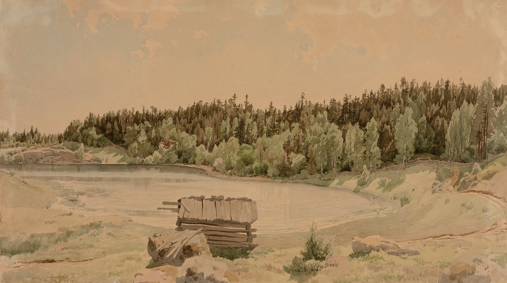 Järvenlahtimaisema, etualalla vanha lato ja | Free Photo Illustration ...