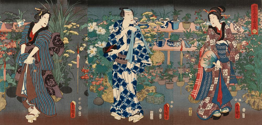 Syksyn kukkia, 1853 by Utagawa Kunisada