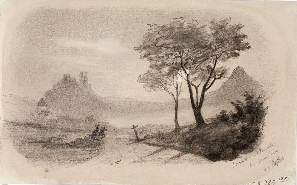 Altenahrin linna kuutamossa, 1854 - 1855 by Anders Ekman