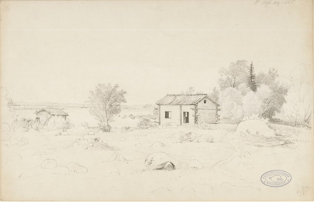 Landscape from lehtisaari in espoo, 1865 by Magnus von Wright