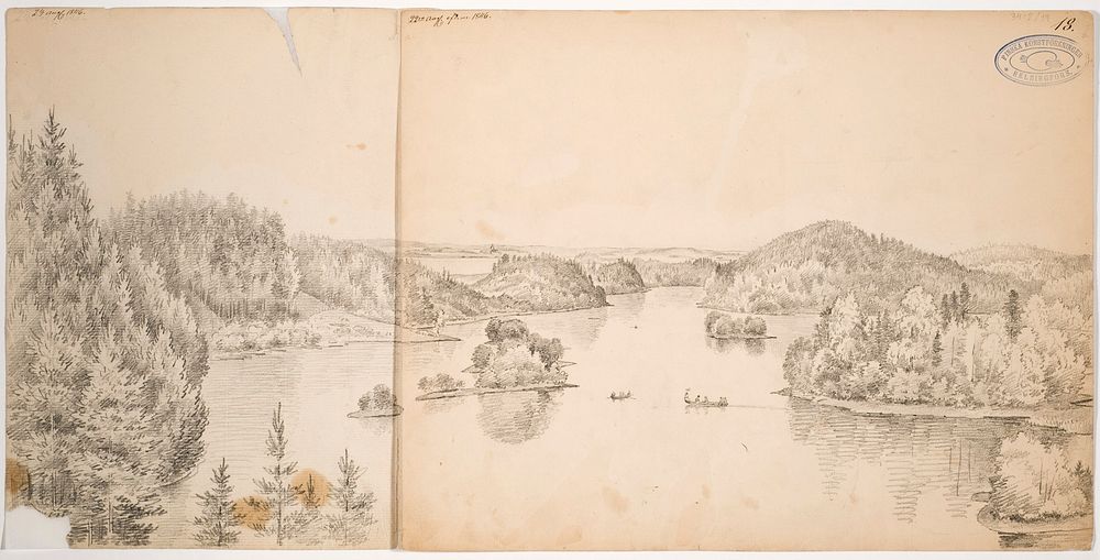 Näkymä kaukolanharjulta, panoraaman vasemmanpuoleinen osa, 1846 by Magnus von Wright