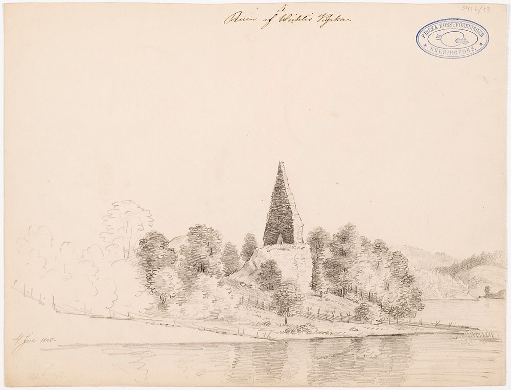 Kirkonrauniot, vihti, 1848 by Magnus von Wright