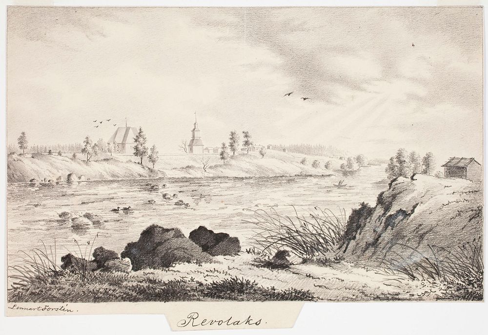 Revonlahti, original drawing for finland depicted in drawings, 1843 - 1849