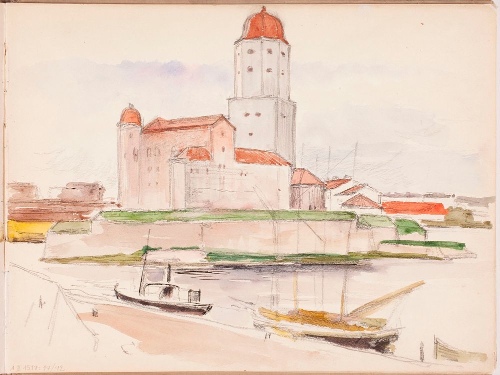 Viipurin linna part of a sketchbook by Albert Edelfelt