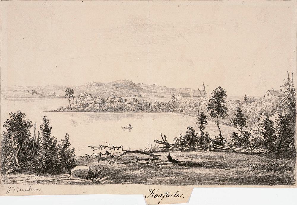 Karstula, original drawing for finland depicted in drawings, 1844 - 1846 by Johan Knutson