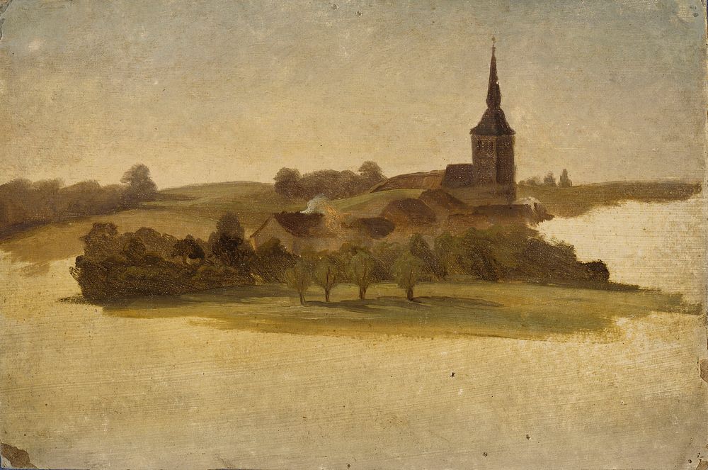 View towards erkrath church, study, 1854