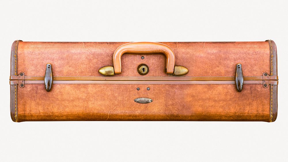 Vintage suitcase collage element  psd