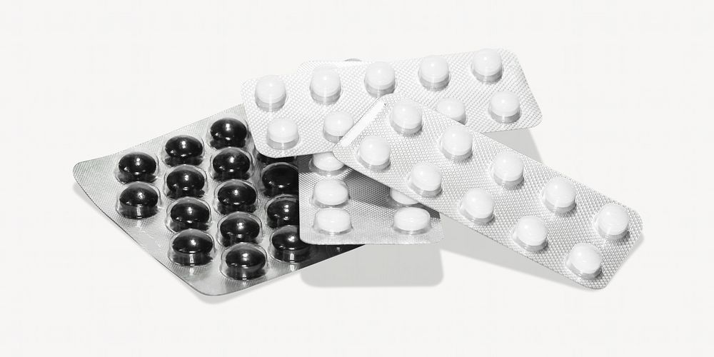 Pills & drugs  pack isolated design 
