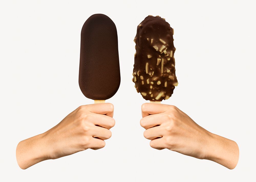 Chocolate ice-cream, isolated on white background