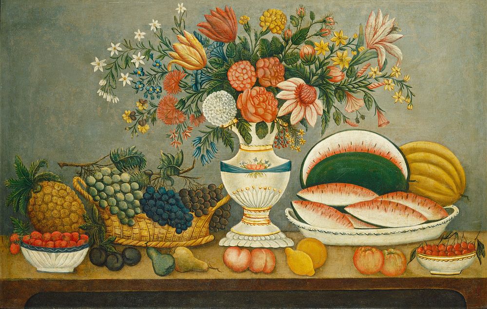 Fruit and Flowers (mid 19th century) by American 19th Century.  