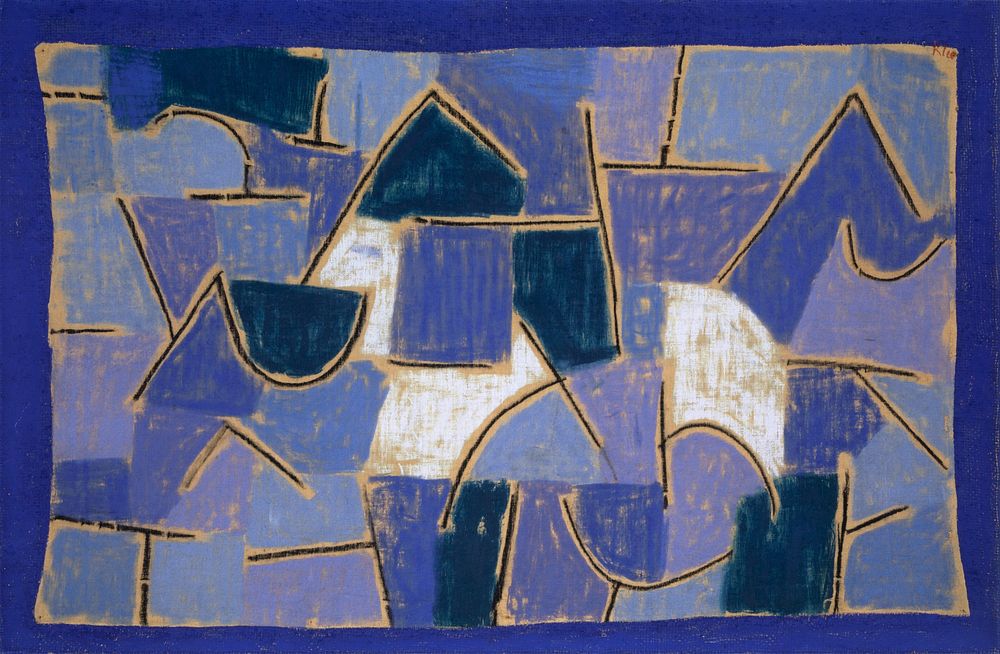 Blue night (1937) painting in high resolution by Paul Klee. 
