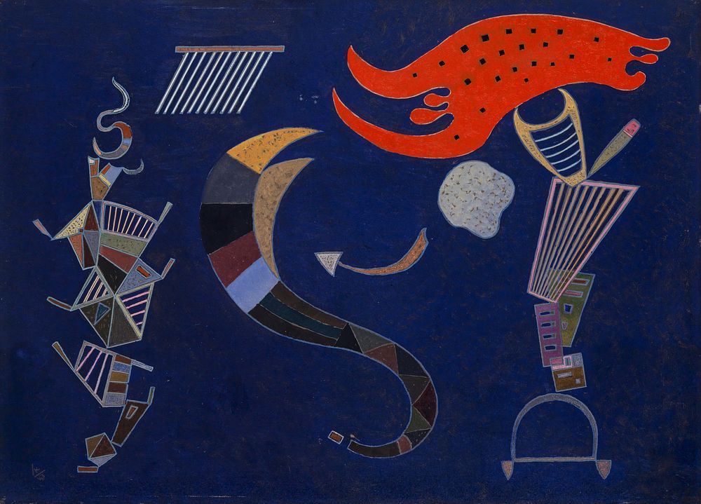 La fl&egrave;che (1943) painting in high resolution by Wassily Kandinsky. 