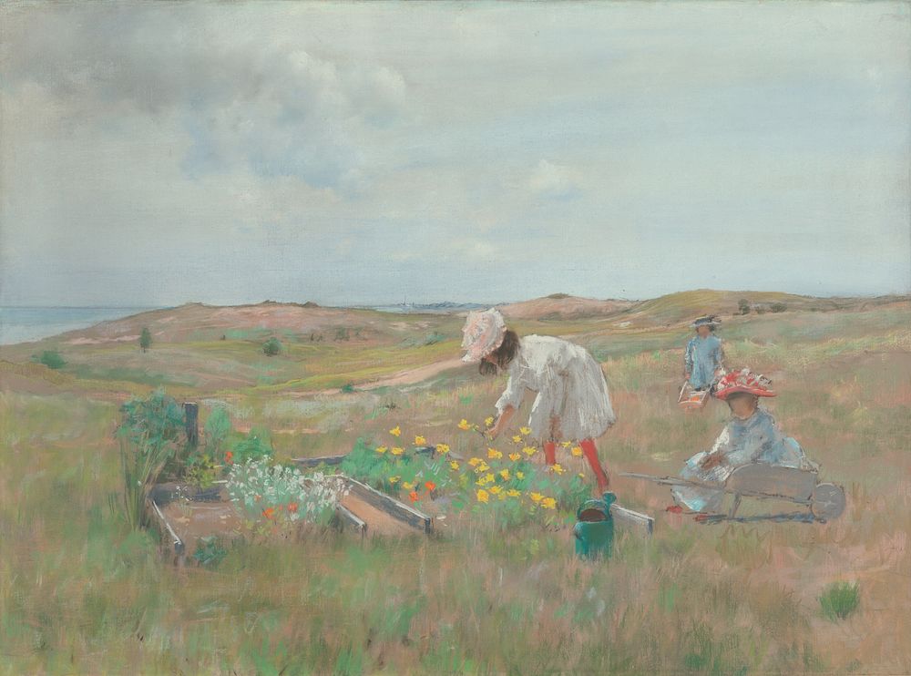 Gathering Flowers, Shinnecock, Long Island (ca. 1897) by William Merritt Chase.  