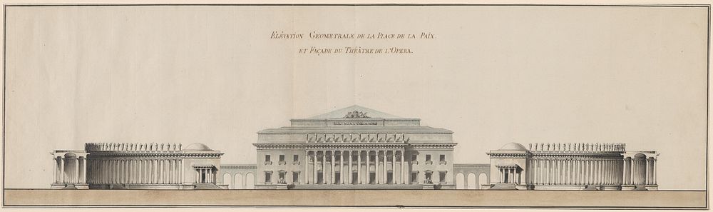 Geometrical Elevation of the Peace Plaza and Façade of the Opera House (c. 1800) by Giacomo Quarenghi.  