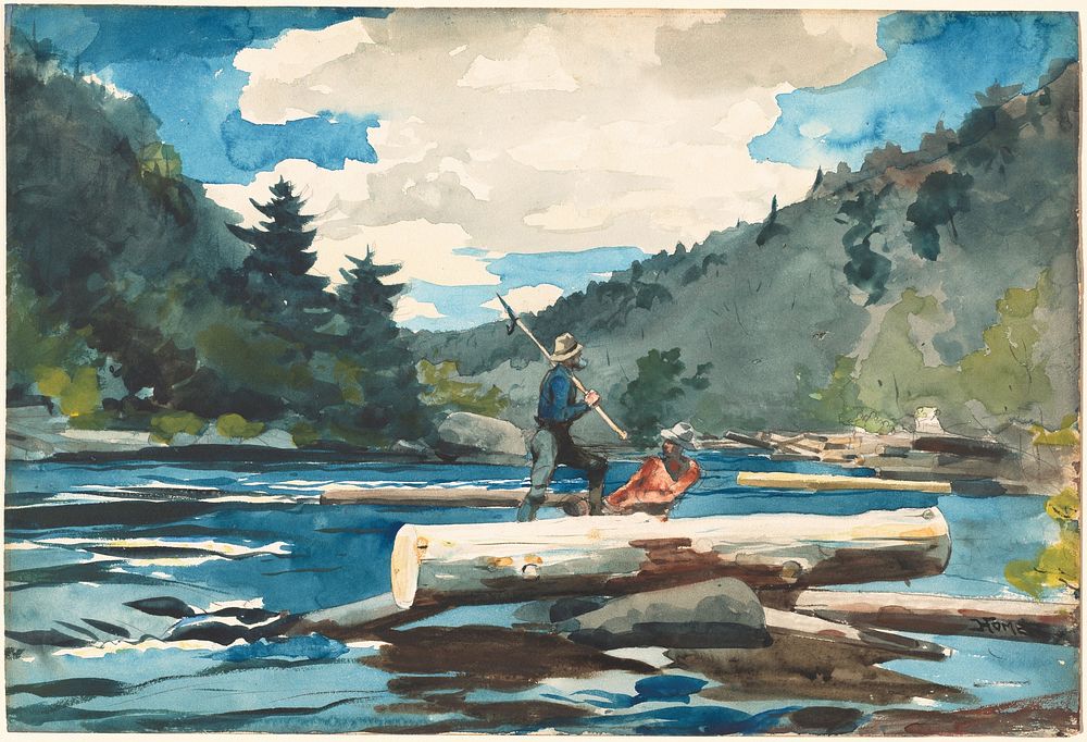 Hudson River, Logging (ca. 1891&ndash;1892) by Winslow Homer.  