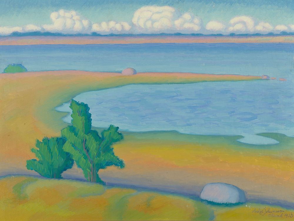 Promontory Oland (1913) painting in high resolution by Helge Johansson. Original from the Thiel Gallery. 