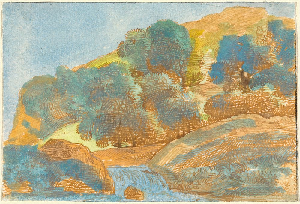 Hilly Landscape with a Stream (1800&ndash;1805) by Franz Innocenz Josef Kobell.  