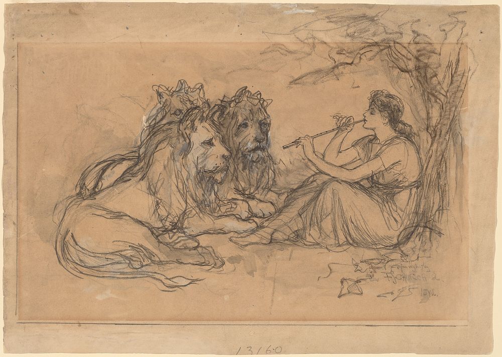 Idyll (1886) drawing in high resolution by Frederick Stuart Church.  