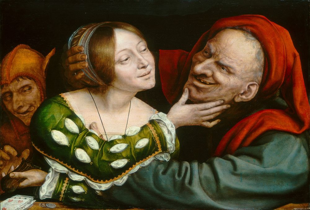 Ill–Matched Lovers (ca. 1520–1525) by Quentin Massys.  