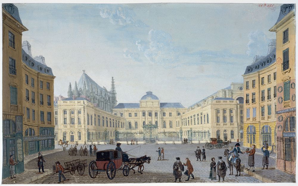 Courvoisier. "Le Palais de Justice et l'ancienne place". Dessin, début du XIXème siècle. Paris, musée Carnavalet.