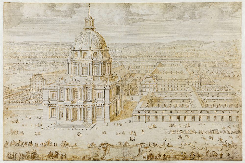 Cruyl Lievin. "L'hôtel royal des Invalides". Paris (VIIème arr.). Dessin, vers 1710. Paris, musée Carnavalet.