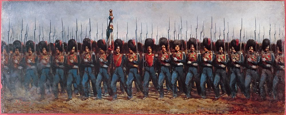 Alcide Joseph Lorentz (né en 1813). "Défilé de la gendarmerie de la Seine, août 1857". Huile sur bois. Paris, musée…