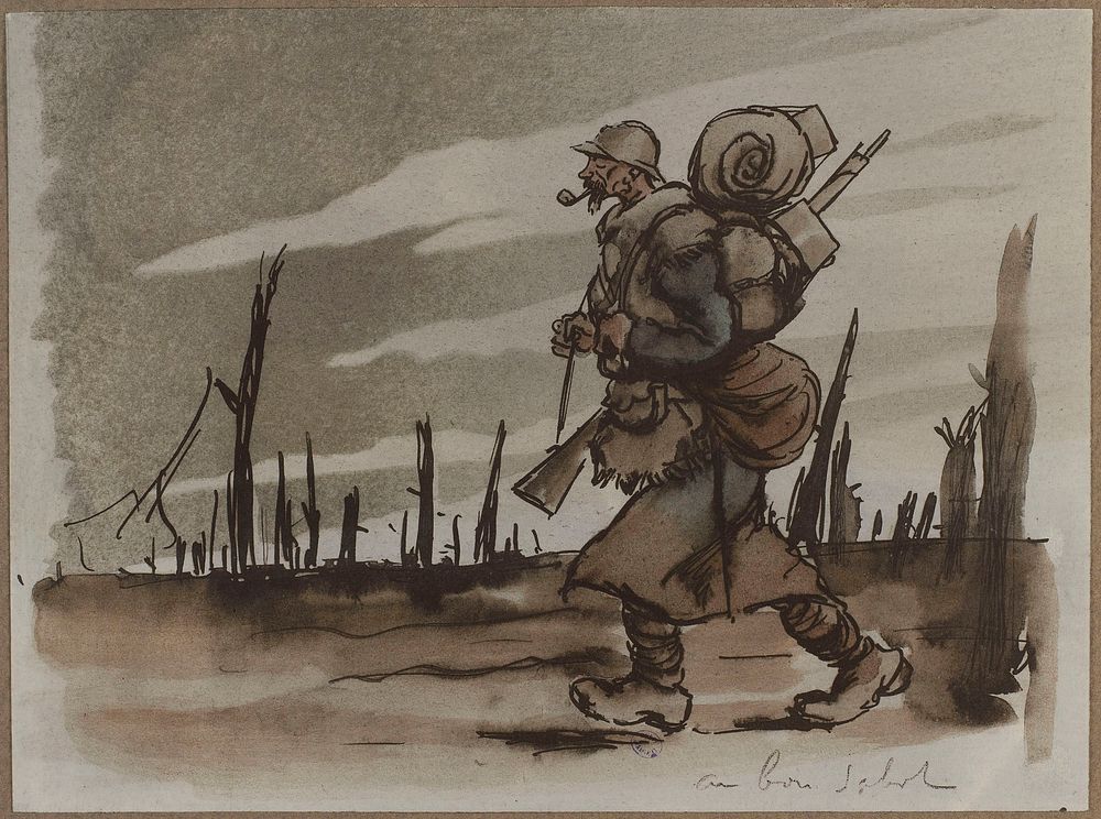 Sem (Georges Goursat, dit, 1863-1934). "Croquis de guerre, 1915-1916; au bon soldat". Procédé photomécanique couleur. Paris…