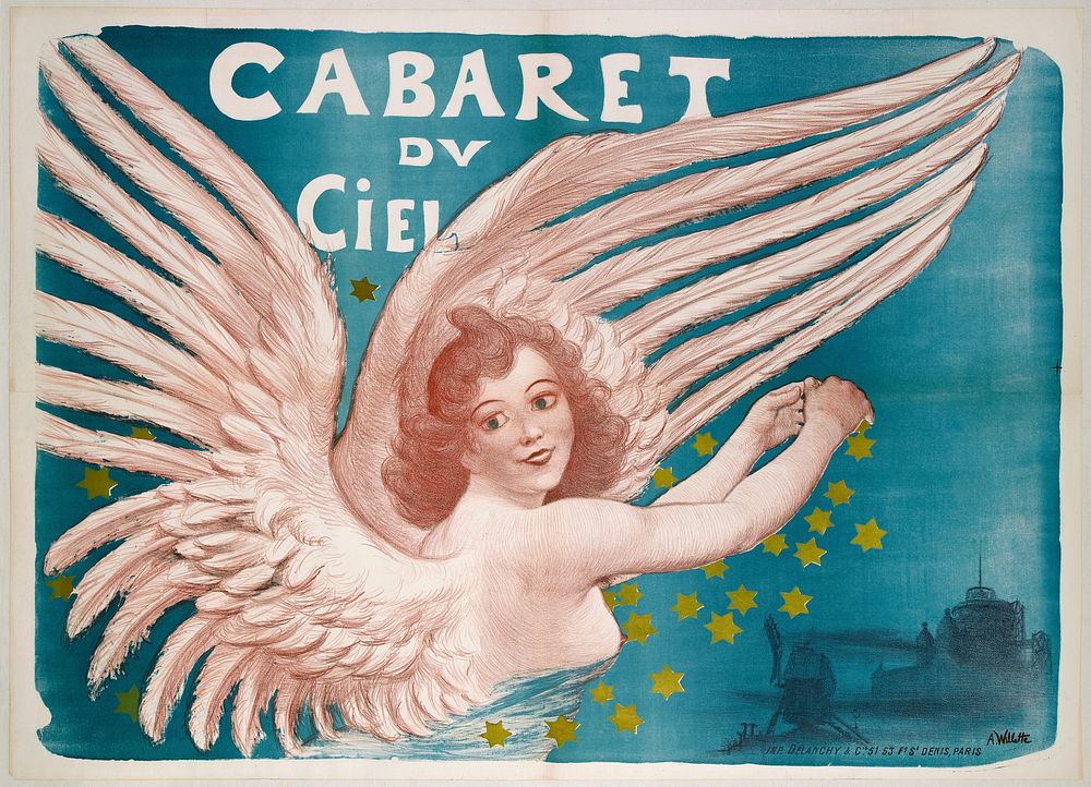 Cabaret du Ciel (1880-1900) print in high resolution by Adolphe Willette. 