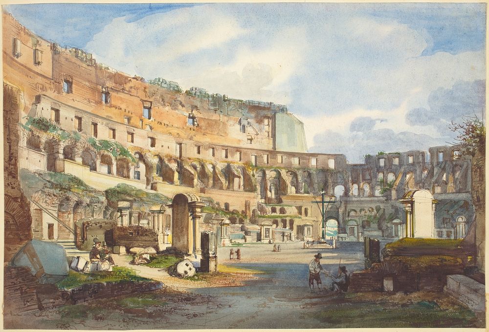 Interior of the Colosseum by Ippolito Caffi (1809&ndash;1866).  