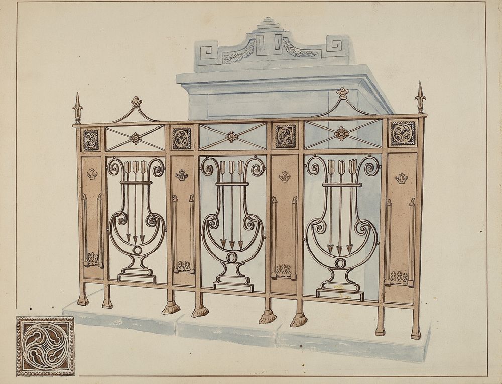 Iron Gate and Fence (ca.1936) by Lucien Verbeke.  